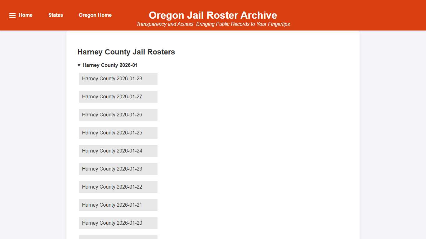 Harney County - Oregon Jail Rosters